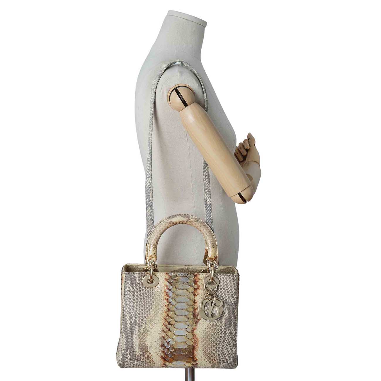 CHRISTIAN DIOR(USED)크리스찬디올 파이톤 레이디디올 미듐